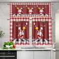 thumbnail image 1 of Chef Valance and Tier 3 Piece Set, Kitchen Chef with Gourmet Small Half Window Tier Curtain 24 Inches Length, Red White Plaid 54" x 18" Rod Pocket Valance Window Curtain, 1 of 5