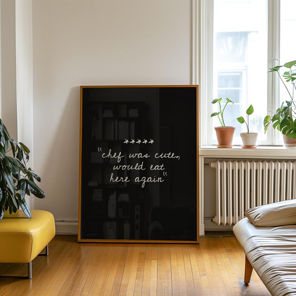 Chef Was Cute Black Kitchen Wall Decor