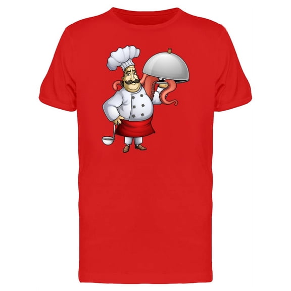 Chef With Octopus Dish T-Shirt Men -Image by Shutterstock, Male Large