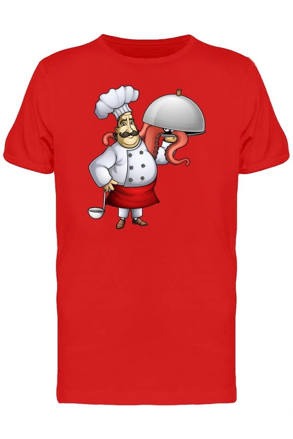 Chef With Octopus Dish T-Shirt Men -Image by Shutterstock, Male Small