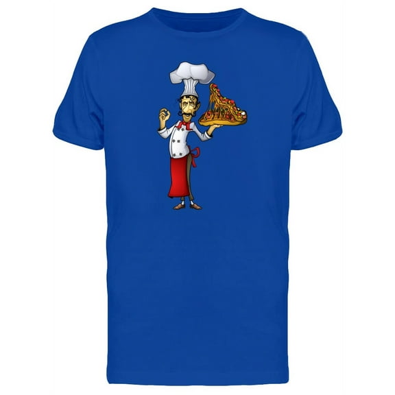Chef With Pizza Monster Cartoon T-Shirt Men -Image by Shutterstock, Male x-Large