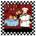 thumbnail image 1 of Chef Wooden Wall Clock Silent Non Ticking, Cartoon Red Food Cooking Black White Buffalo Check Square Wall Clocks Battery Operated, Decor Clock for Home Office, Living Room, Kitchen, 10 Inch, 1 of 9
