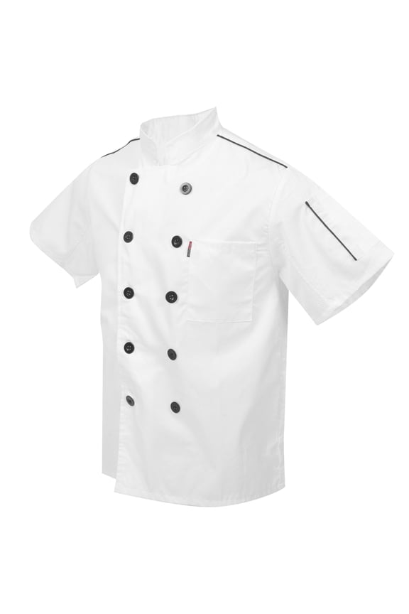Chef Work Clothes Coat Chefs Jacket Clothing Breathable Man White Polyester