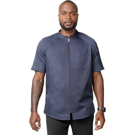 Chef Works Men's Arcadia Chef Coat, Grey, 4X-Large