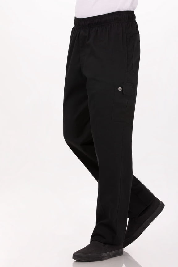 Men's Cargo Chef Pants, Black, XX-Large