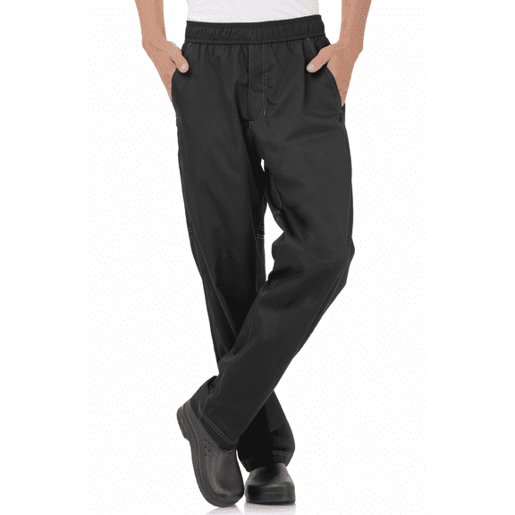 Chef Works Men's Cool Vent Baggy Chef Pants, Black, 4X-Large