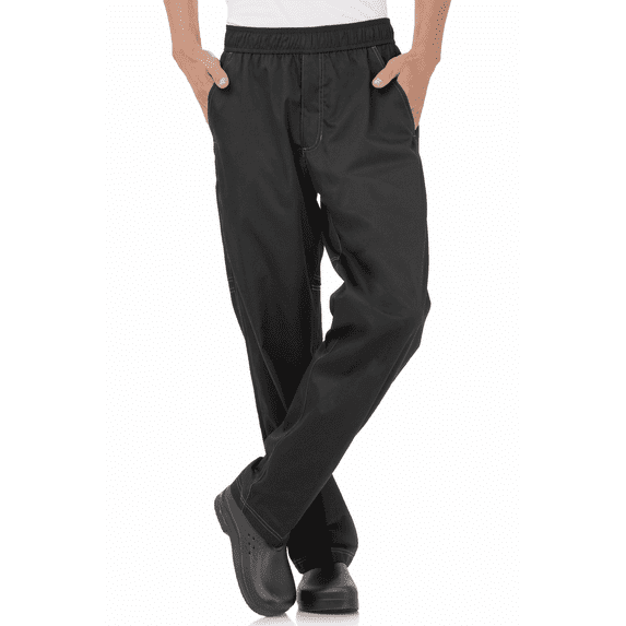 Chef Works Cool Vent Men's Baggy Chef Pants, Work Pants with 4 Pockets, 4XL, Black
