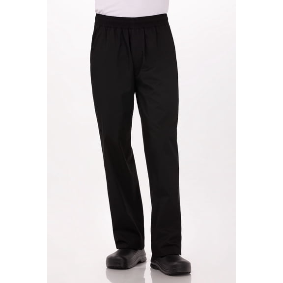 Chef Works Men's Lightweight Baggy Pants, Black, X-Large