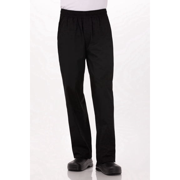 Chef Works Men's Lightweight Baggy Chef Pants with Multiple Pockets, XS, Black