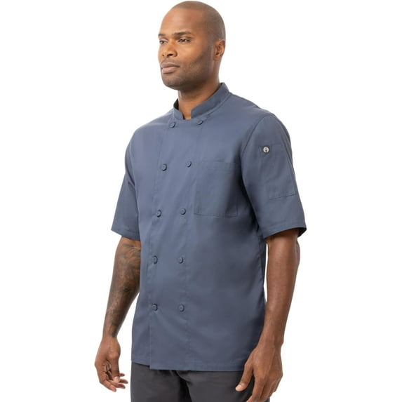 Chef Works Men’s Montreal Cool Vent Chef Coat, Blue Chef Jacket, 5XL