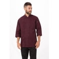 thumbnail image 1 of Chef Works Men's Morocco Chef Coat, Three-Quarter Sleeve Chef Jacket with Pockets, XS, Merlot, 1 of 7
