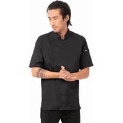 Chef Works Mens Springfield Chef Coat, Black Chef Jacket with Cool Vent Side Panels, Large