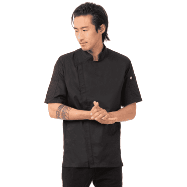 Chef Works Men's Springfield Chef Coat, Black, Large