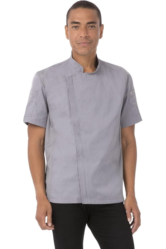 Men's Springfield Chef Coat, Grey Chef Jacket with Cool Vent Side Panels, Medium
