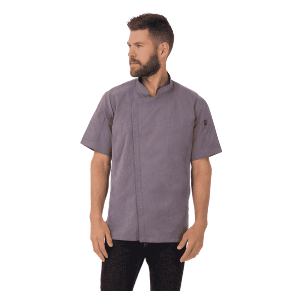 Chef Works Men's Springfield Chef Coat, Purple Chef Jacket with Cool Vent Side Panels, Medium