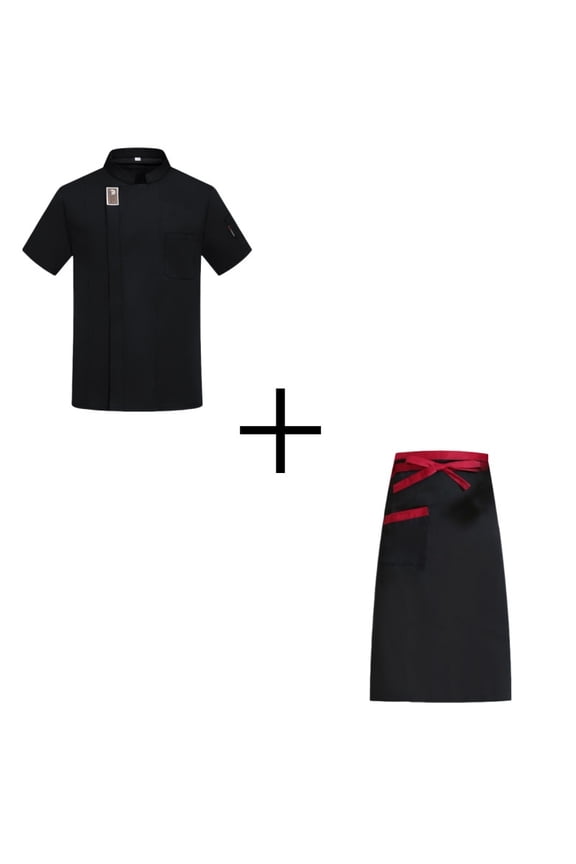 Chef Works Men's Springfield Chef Jacket Catering Chef Overalls Short Sleeve Men's Thin Breathable