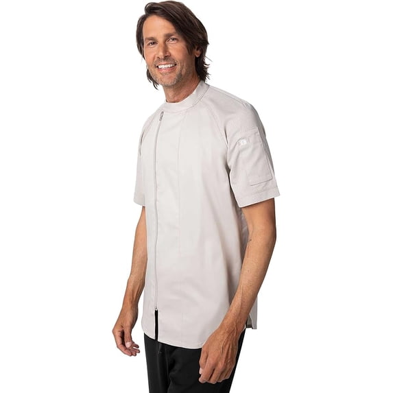 Chef Works Varkala Men's Chef Coat, Cool Vent Tailored Chef Jacket with Pockets, 3XL, Natural