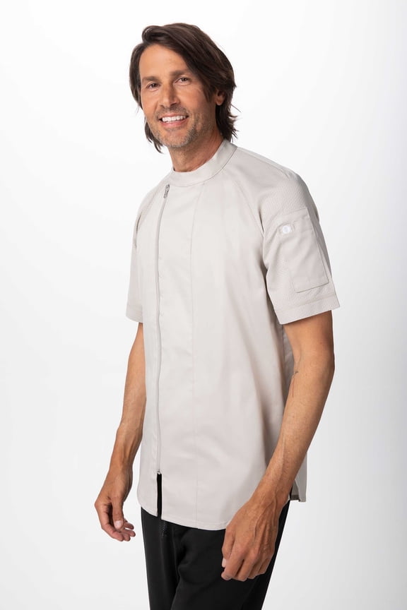 Varkala Men's Chef Coat, Cool Vent Tailored Chef Jacket with Pockets, XXL, Natural