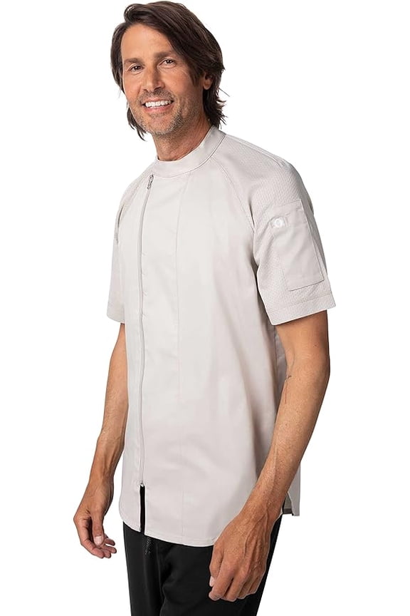 Varkala Men's Chef Coat, Cool Vent Tailored Chef Jacket with Pockets, XXL, Natural