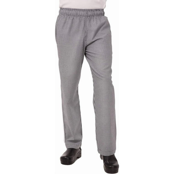 Chef Works Chef Pants, Checkered Baggy Pants for Men with Elastic Waistband and Pockets, 2XL
