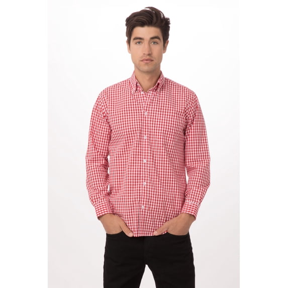 Chef Works Mens Gingham Dress Shirt (D500WRCXL)