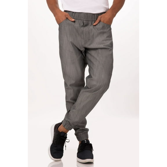 Chef Works Mens Jogger 257 Chef Pants (PBE01BWSL)