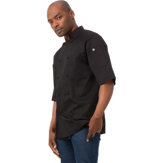 Chef Works Men’s Montreal Cool Vent Chef Coat, Black Chef Jacket, Large