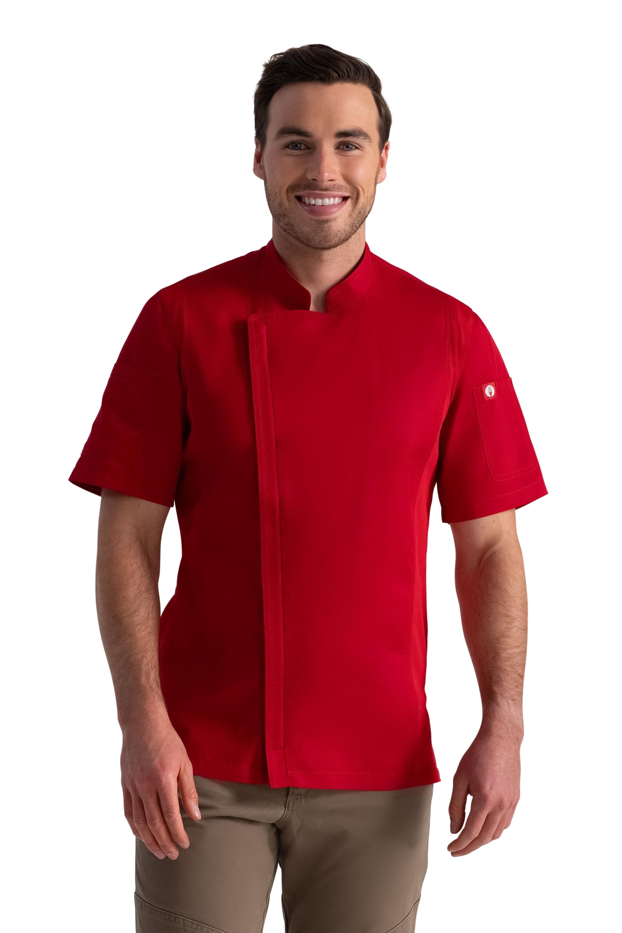 Chef Works Mens Springfield Chef Coat, Red, Large - Walmart.com