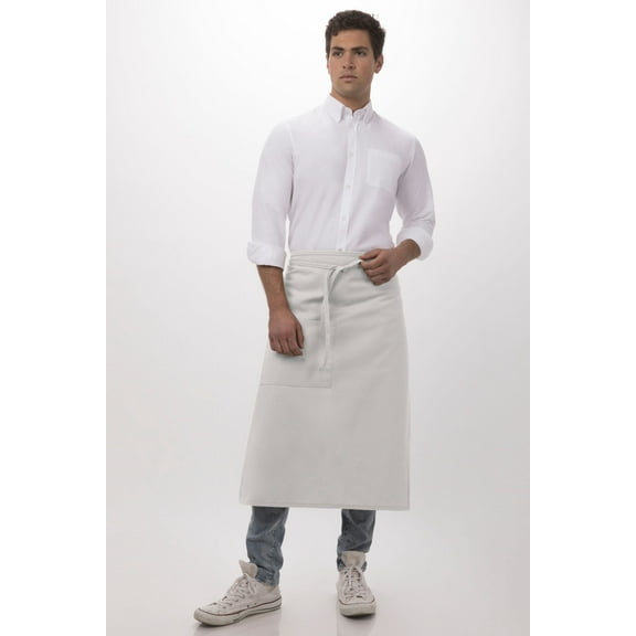 Chef Works Unisex Bistro Chef Apron, White, One Size