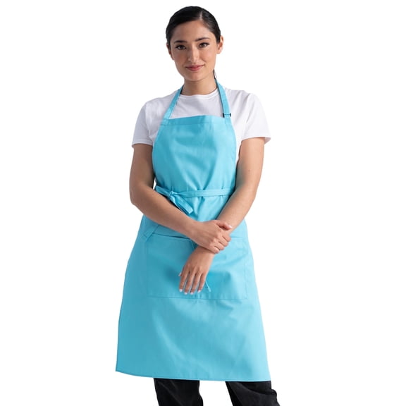 Chef Works Unisex Butcher Apron, Adjustable Bib Cooking Apron with Pocket, Turquoise