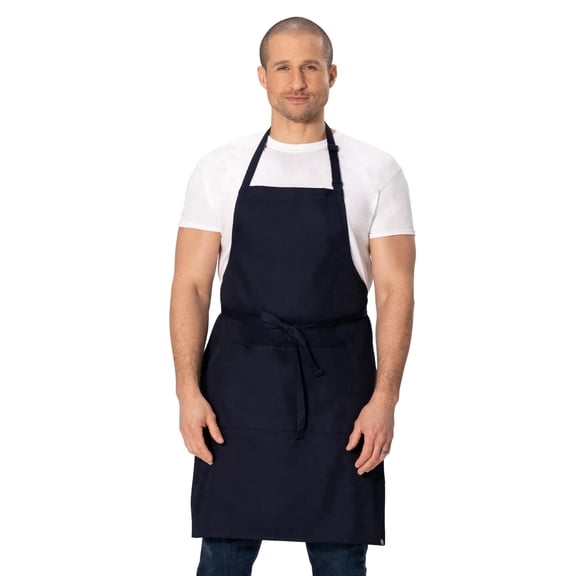 Chef Works Unisex Butcher Apron, Adjustable Bib Cooking Apron with Pocket, Navy