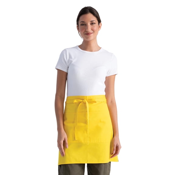 Chef Works Unisex Half Bistro Server Apron, Kitchen Apron with Pocket, Lemon
