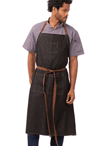 Chef Works Unisex Memphis Chefs Bib Apron, Black , One Size