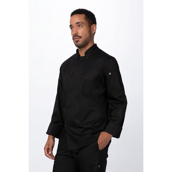 Chef Works Unisex Sustainable Le Mans Chef Coat (REWCCWBLKL)