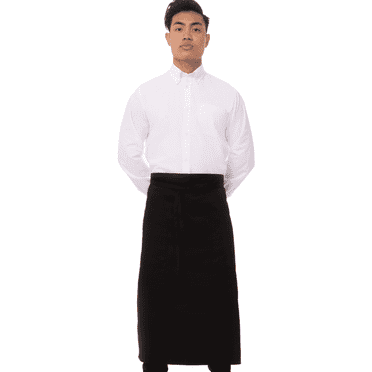 Chef Works Unisex Two Pocket Bistro Apron, Black, One Size