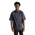 thumbnail image 1 of Chef Works Men's Volnay Chef Coat, Charcoal Poly Cotton Chef Jacket with Thermometer Pocket, Large, 1 of 6