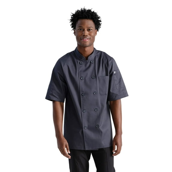Chef Works Mens Volnay Chef Coat, Charcoal, Large