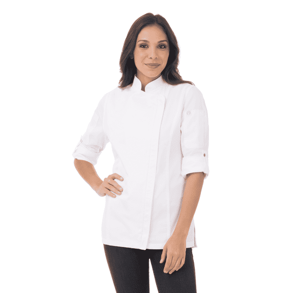 Chef Works Hartford Women’s Chef Coat with Cool Vent Side Panels, Lightweight Chef Jacket, XL, White