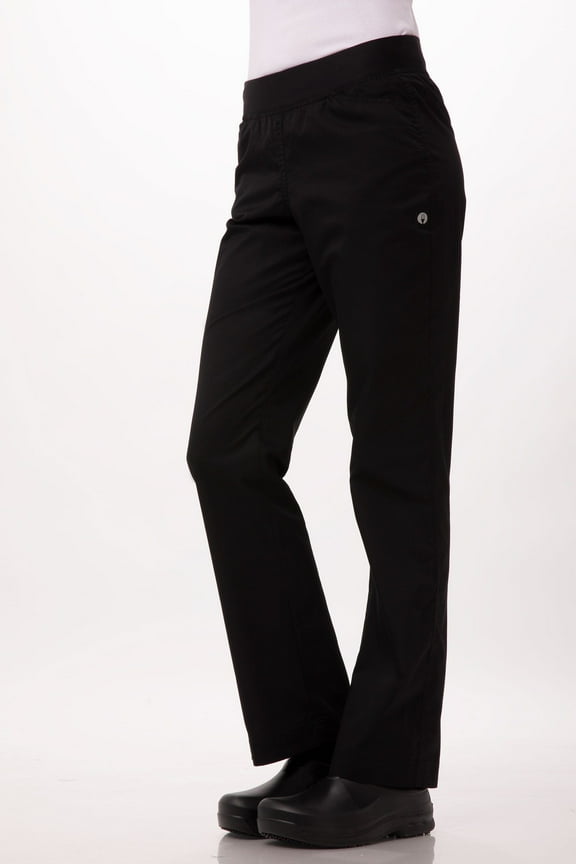 Womens Lightweight Slim Chef Pants (PBN01WBLKXL)