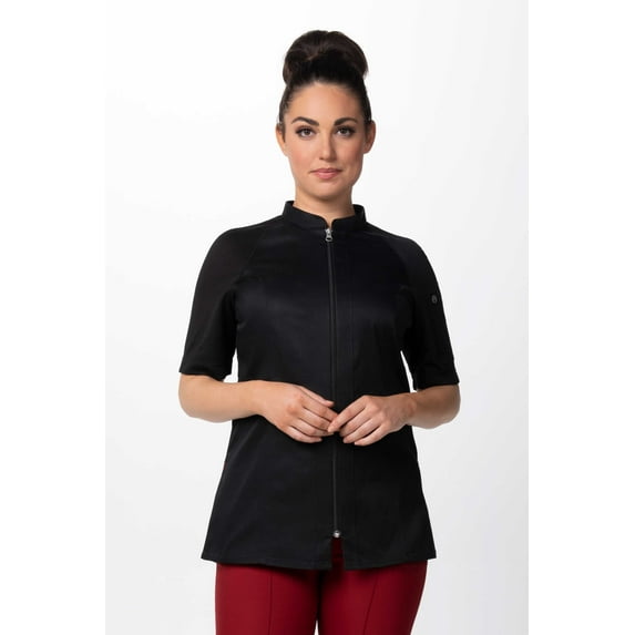 Chef Works Womens Arcadia Chef Coat (CBZ04WBLKXS)