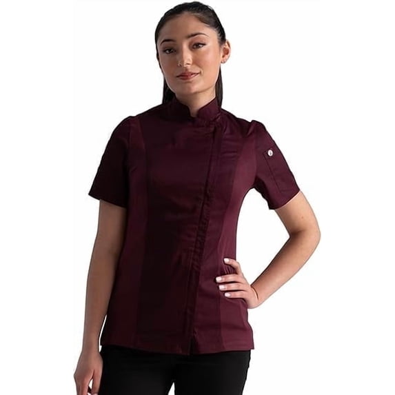 Chef Works Women's Springfield Chef Coat, Merlot Chef Jacket with Cool Vent Side Panels, XL