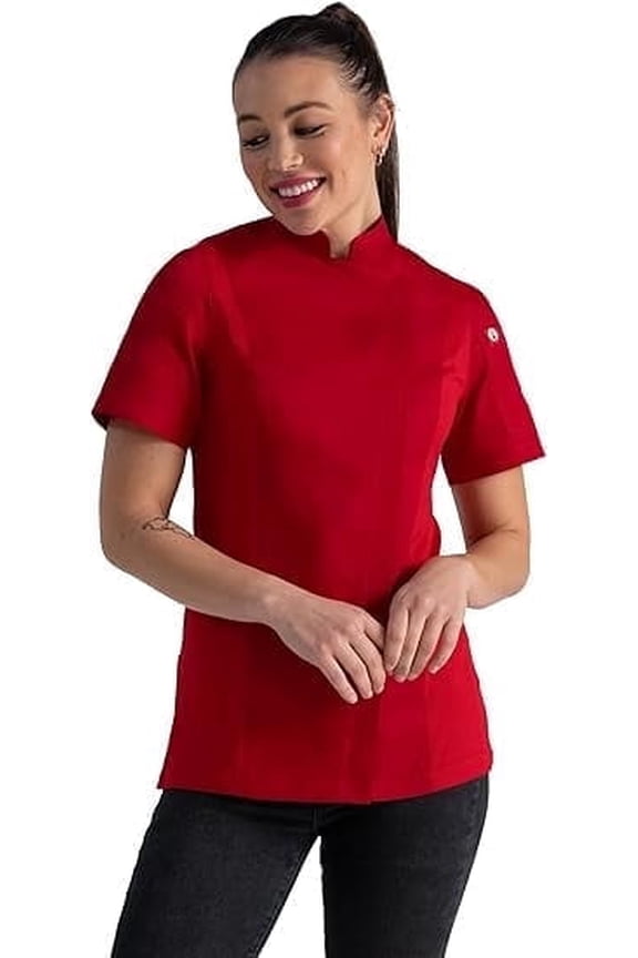 Women's Springfield Chef Coat, Red Chef Jacket with Cool Vent Side Panels, 3XL