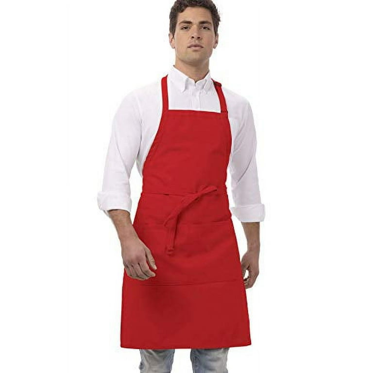 Chef Works unisex adult Butcher Apron apparel accessories, Red, 34