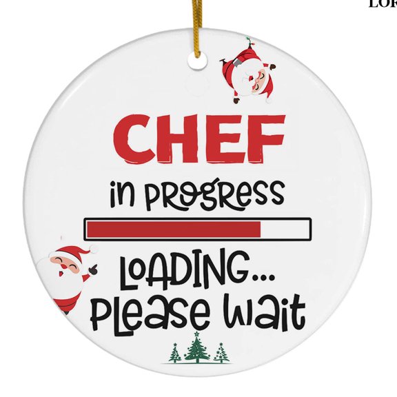 Chef in Progress Christmas Ceramic Ornament, Funny Career Gift, Holiday Tree Decor