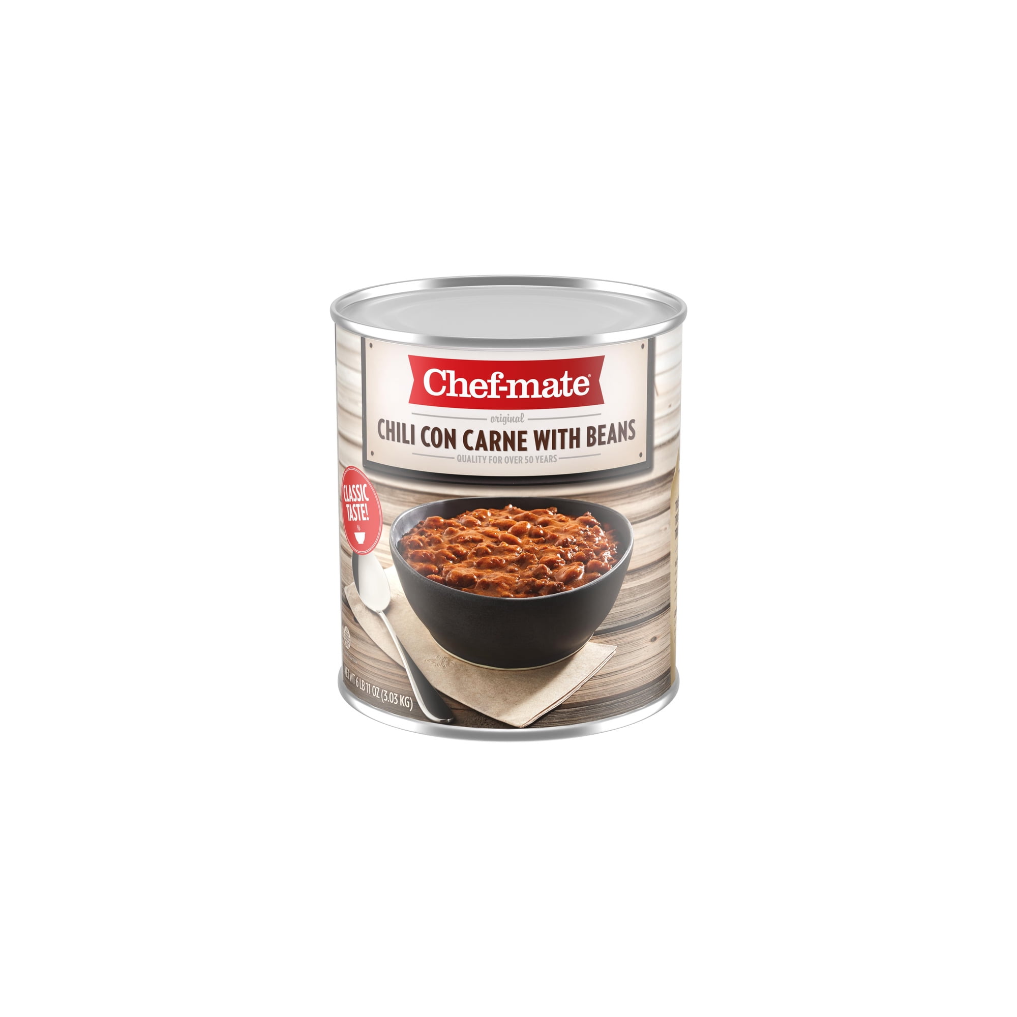 Chef-mate Beef Chili, Canned Beans with Meat, 6 lb 11 oz (Pack of 12)