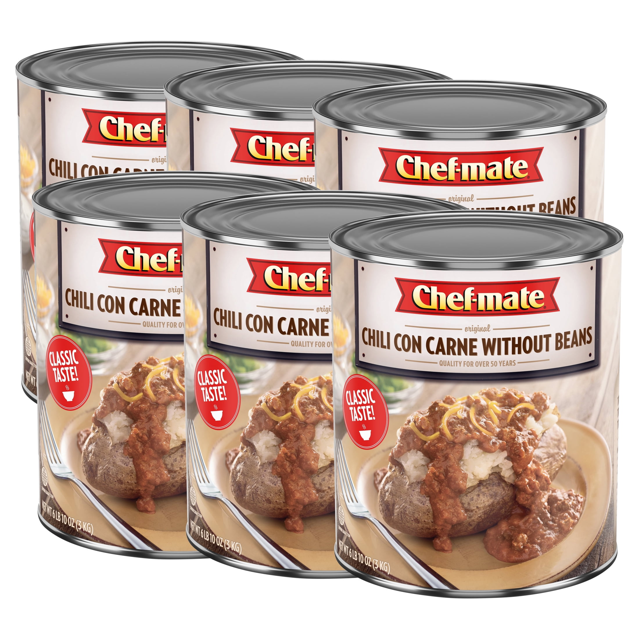 (6 pack) Chefmate Chili Con Carne without Beans, 106 oz Can