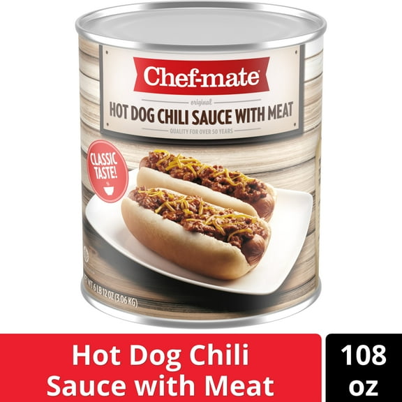Chef-mate Hot Dog Chili Sauce with Meat, 108 Oz Can