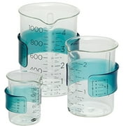Chefn of 3 Adjustable Measuring Beakers, Clear