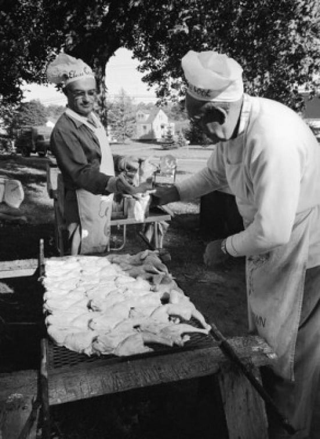 Chef preparing meat in garden Canvas Art -  (24 x 36)