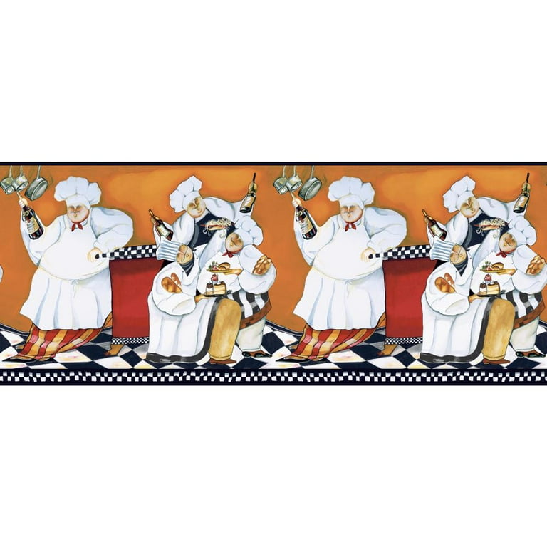 Chef's A Cooking Border Fat Chef Prepasted Surestrip Wallpaper